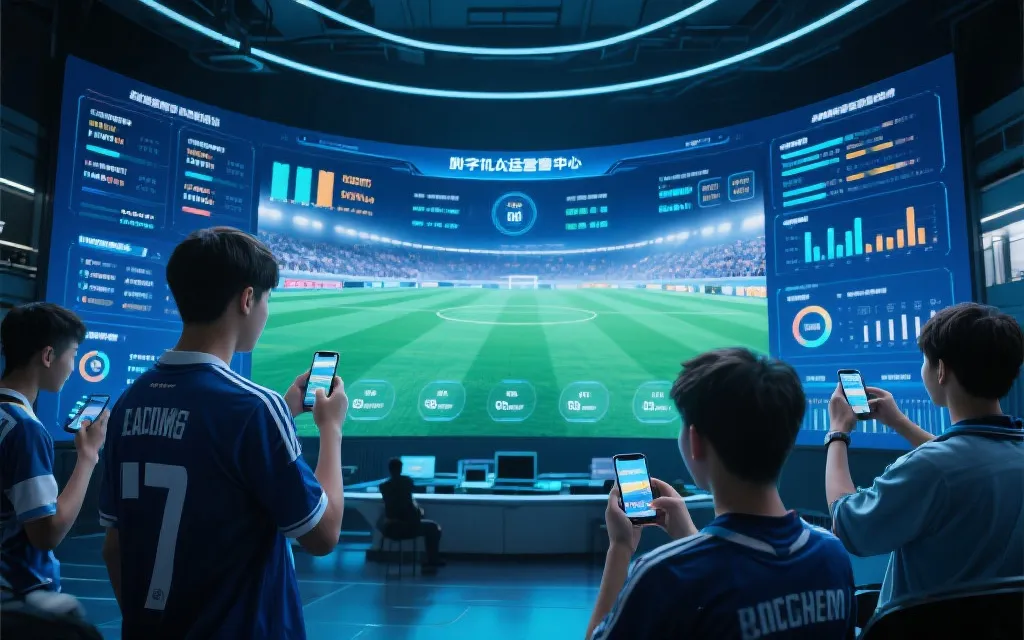 俱乐部数字化运营场景，科技感十足，球迷在线互动